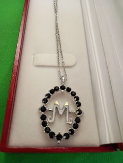 Elegant Letter M or W Initial Pendant Necklace