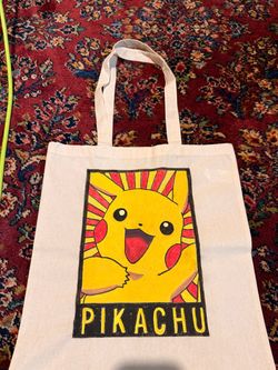 Hand painted Pikachu tote bag