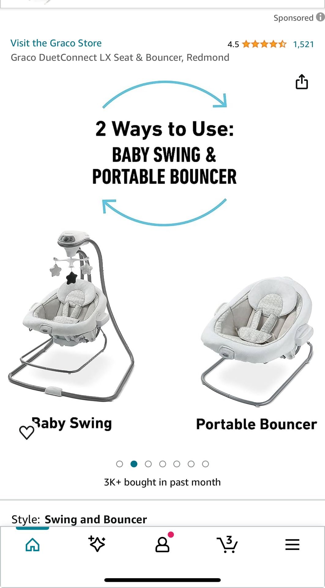 Graco Duet connect Swing/ Bouncy Seat 