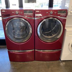 WHIRLPOOL XL CAPACITY WASHER DRYER STEAM ELECTRIC SET 