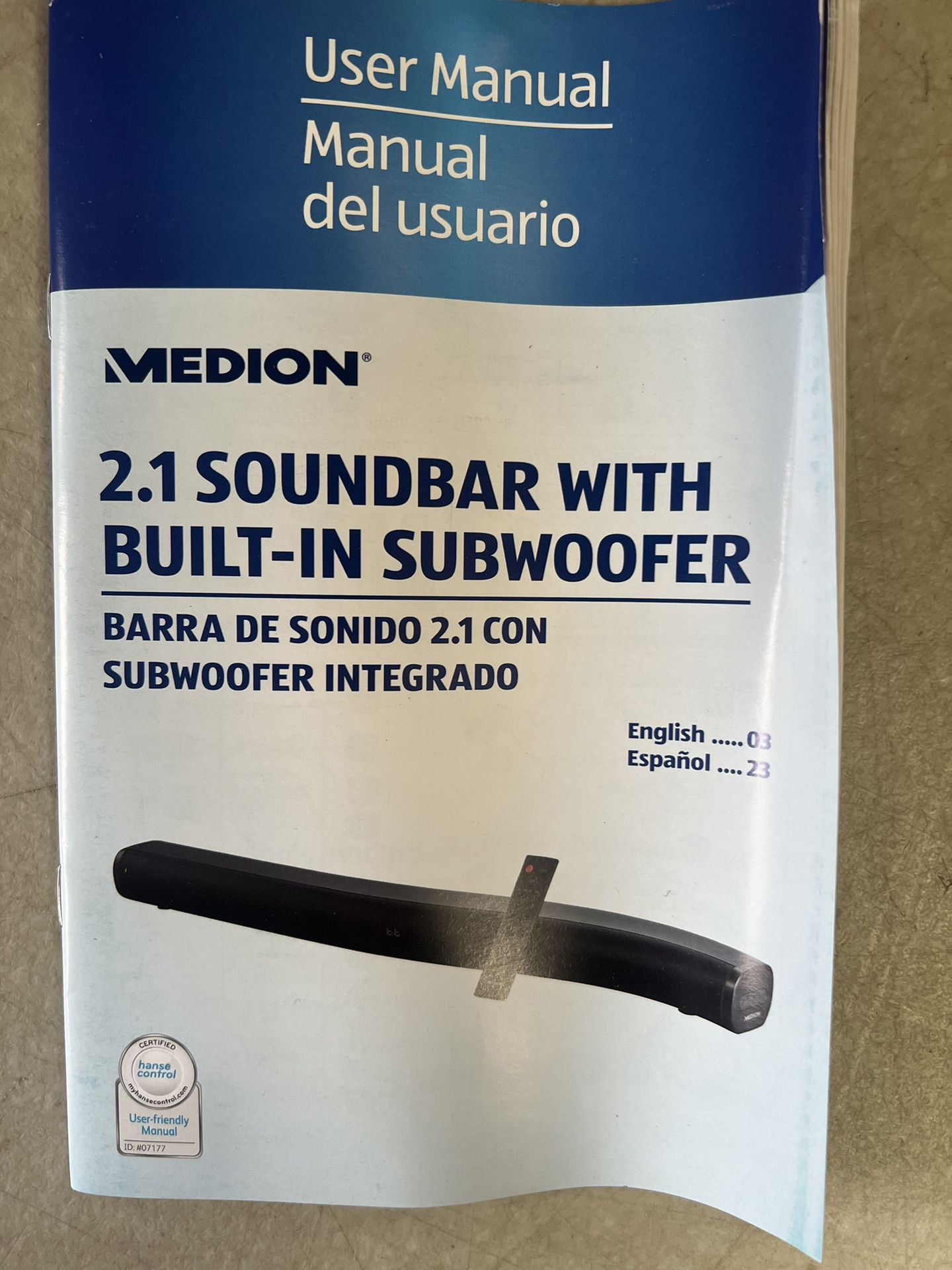 Bluetooth Soundbar 32” With Remote
