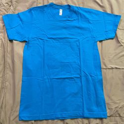 American Apparel Medium Blue Fine Jersey Crew Neck T-Shirt