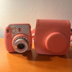 Pink Instax Camera and Case