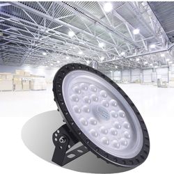 100W 110V UFO LED High Bay Light No Plug, FCC Listed, LED Garage Industrial Light 10000 Lumen 6500K Daylight White LED Shop Light Commercial Bay Light