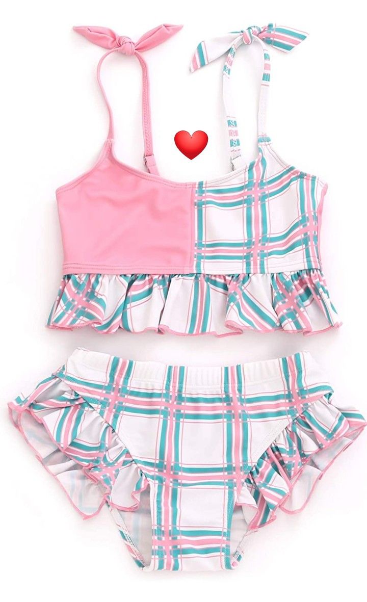 High Waisted Ruffle Toddler Swimsuit Girls Teens Two Piece Crop Top Bathing Suits Kids Rash Guard Tankini Set Bikini 3-14yo NEW.
Top Style: Rashguar