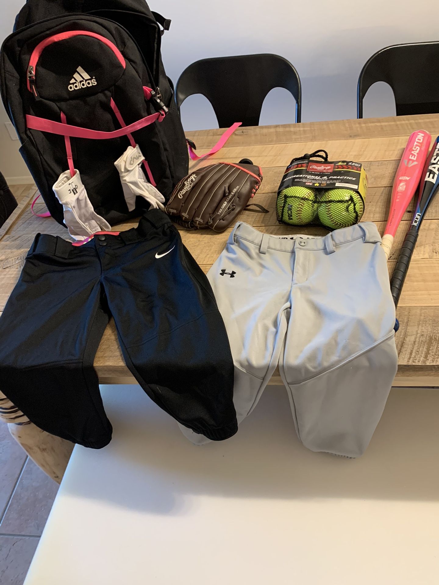 Girls baseball gear