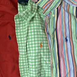 Lot Of 3 Polo Ralph Lauren Shirts Long Sleeve 