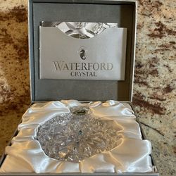 Waterford Crystal Snowflake Wishes Aqua Happiness Xmas Tree Ornament 154698