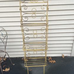 Vintages Gold Bakers Rack | Decorative Plant Stand / Display Rack