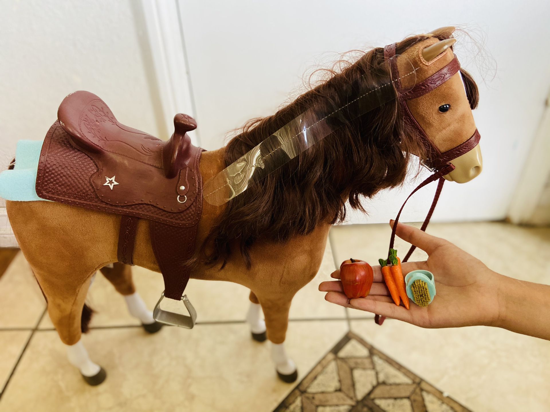 American doll horse with accessories