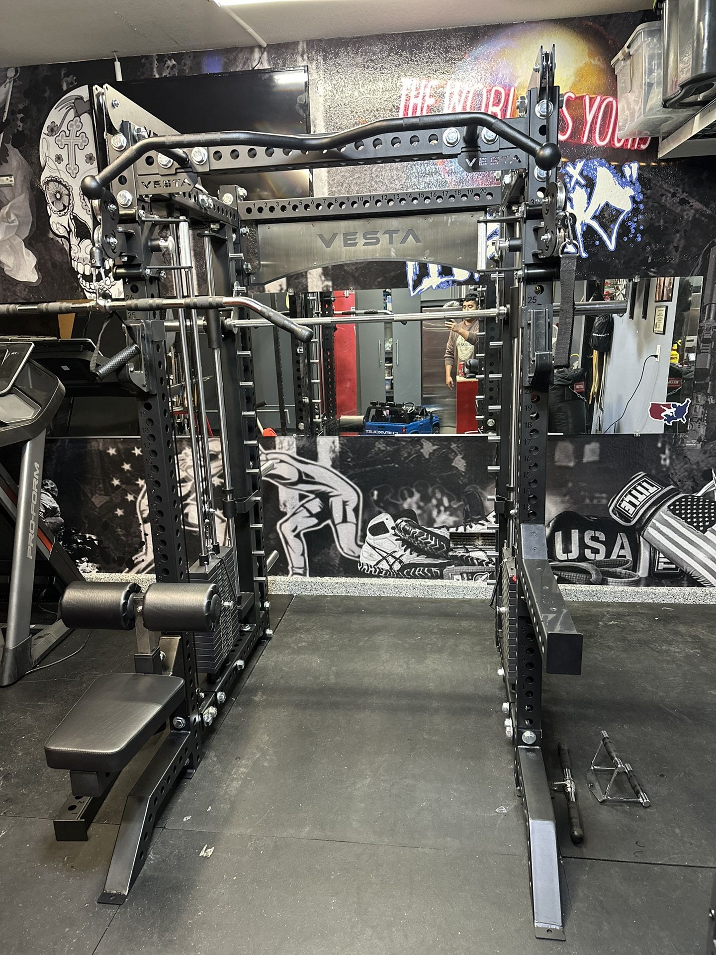 PRO SERIES Ultimate Half Rack Functional Trainer w/Smith Machine