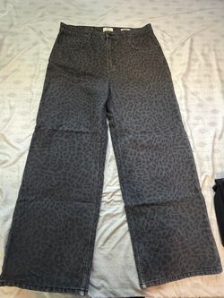 Leopard print cotton on jeans