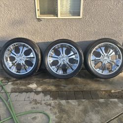 23” Chrome Truck/SUV Wheels & Tires – 305/40R23 – Escalade Tahoe Silverado Ram