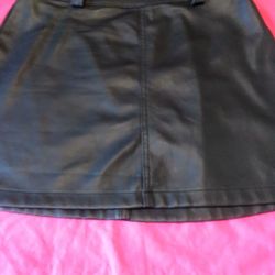 Women's Leather Black Skirt 