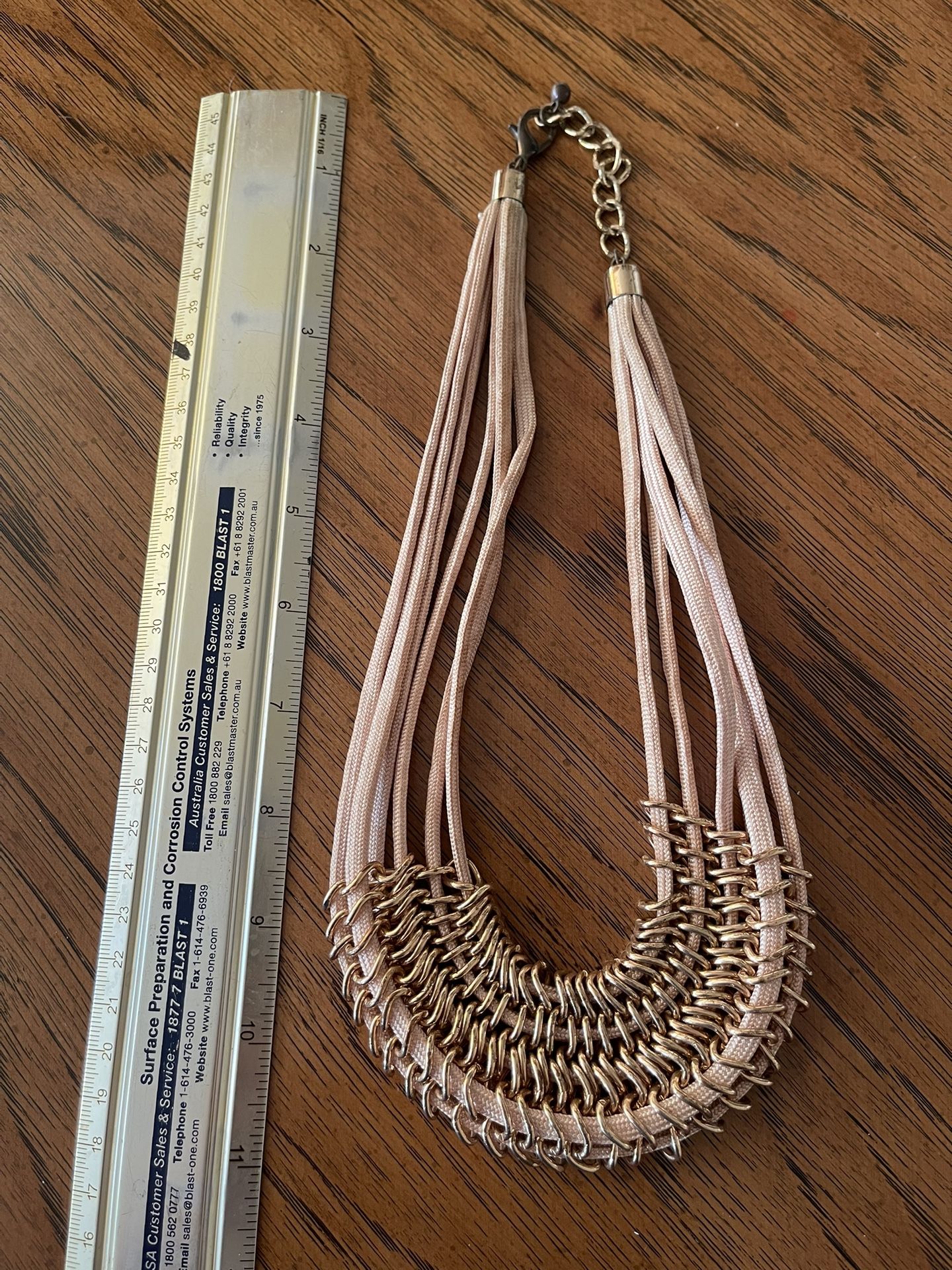 Multi layered gold and tan toned chain necklace