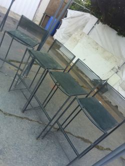 Set of 4 Metal Folding Outdoor Chairs