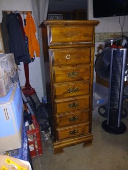 Five drawer tall dresser