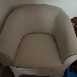 Christopher Knight Home Cecilia Swivel Chair with Loose Cover, Natural Fabric