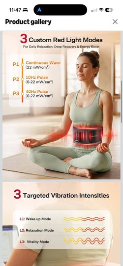 Medisana Cordless Red Light Therapy for Body, 660nm & 850nm NIR, 348 LEDs 348 Tri-Chip LEDs, 3 Modes & 3 Heat Levels & 3 Vibration, 5000mAh Lower Back
