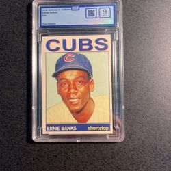 Ernie Banks, Cubs, ‘53 Year Card -Graded9