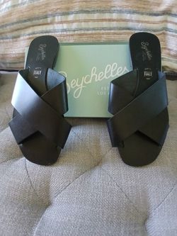Seychelles Black Leather Sandal size9