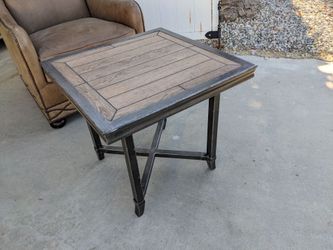 Tile top wrought iron end table
