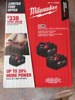 Milwaukee M18 RedLithium XC5.0 Battery 2-Pack