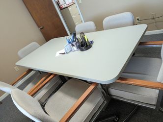Custom Formica conference table / 6 chairs