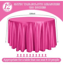 12 Pieces Tablecloths Tablecloth Hot Pink Fuchsia Magenta