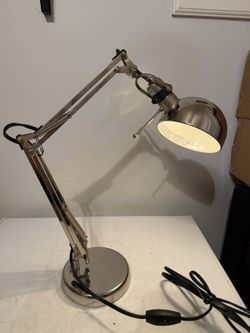 IKEA FORSA A0501 Adjustable Desk Lamp Chrome Metal Architect Task Light Tested