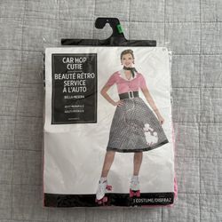 Car Hop Cutie 50's Retro Soda Shop Waitress Halloween Adult Costume (Medium)