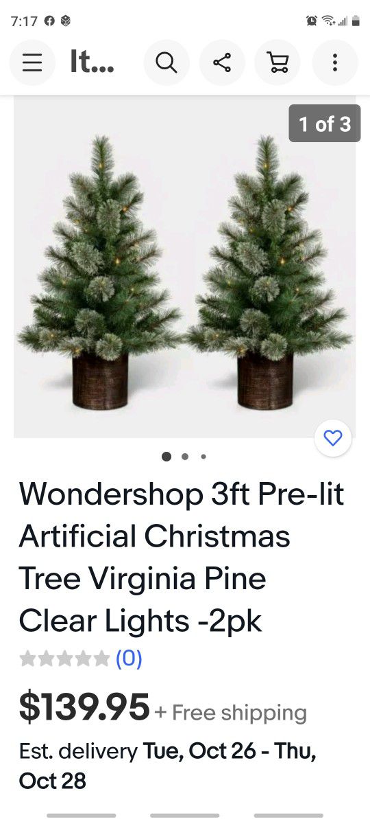 Wondershop 3ft Pre-lit Artificial Christmas Tree Virginia Pine Clear Lights -2pk