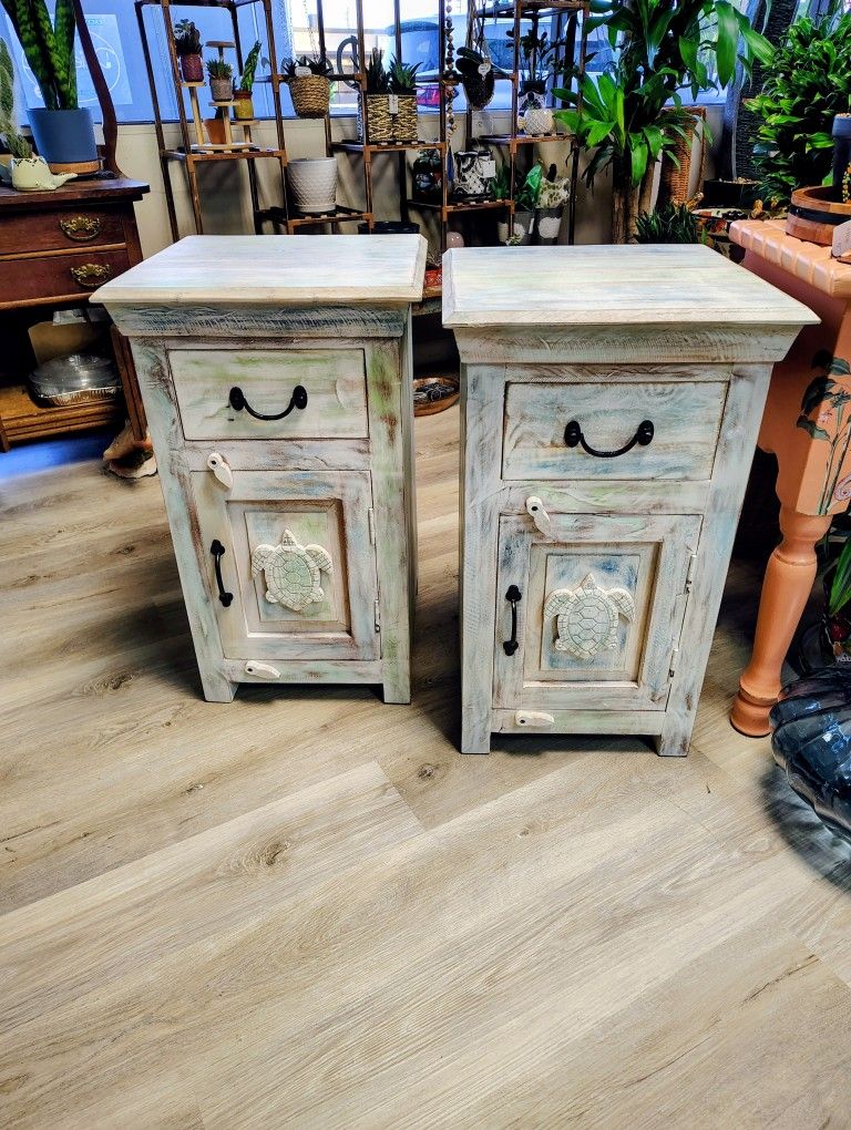 Mango wood Nightstands Or End Tables