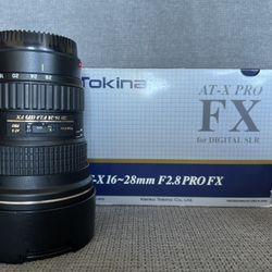Tokina AT-X 16-28mm F28 PROFX for Canon EF Mount
