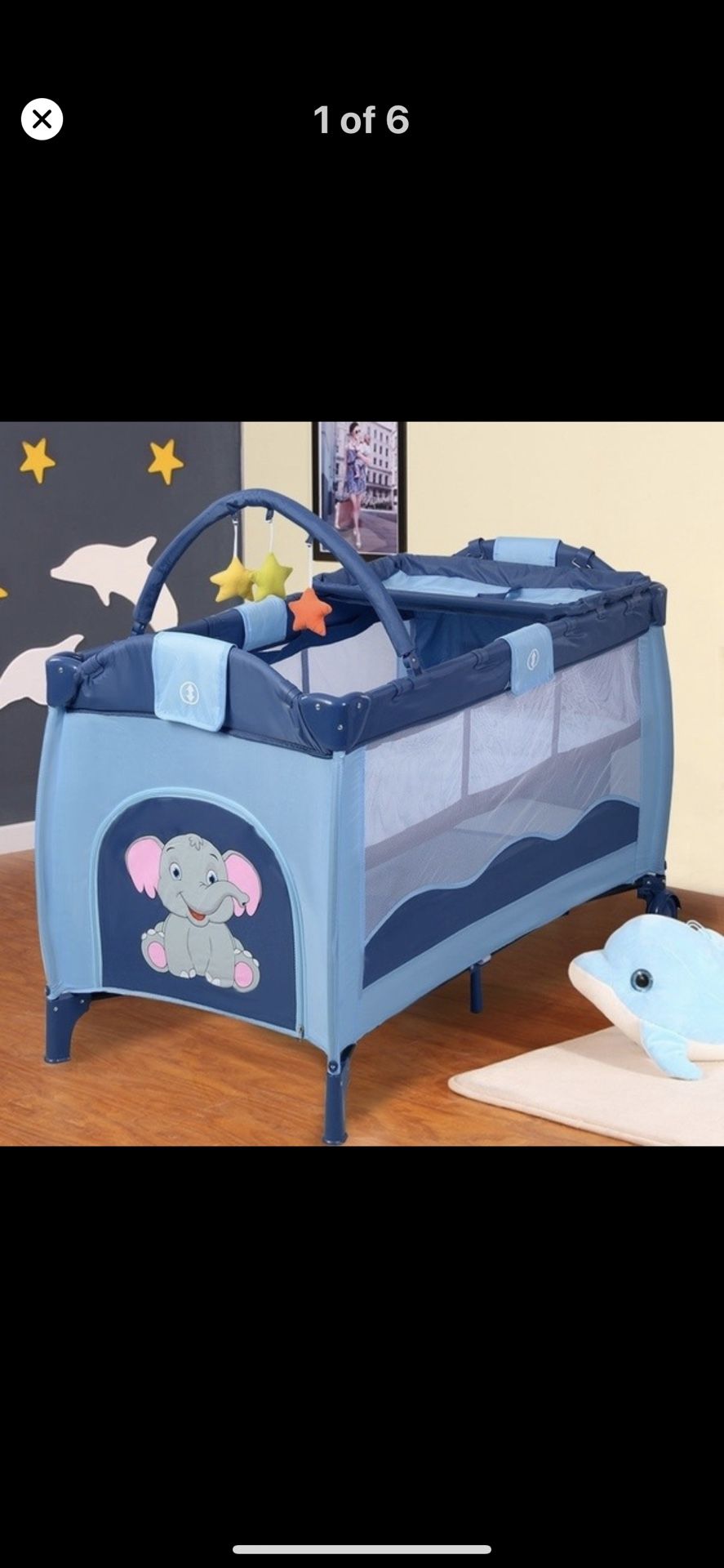 Crib Playpen Playard Pack Travel Infant Bassinet Bed - Portable