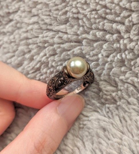 Vintage Jewelry Pearl Royal Design Vintage Ring for Wedding, Anniversary, Valentine's day, Only 10% Of My Purchase Price
