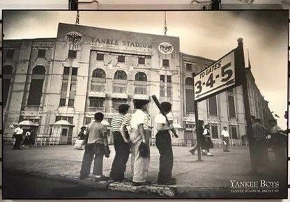 1950's Reproduction Yankee Boys Baseball Stadium Photographic Photo Print on Wood