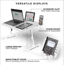 Limitless TotalDesk Portable Workstation and Lap Desk with Adjustable Height & Tilt (White)