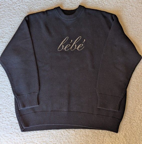 Balenciaga Crystal Embellished Cotton Sweater, Size L