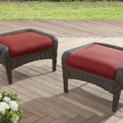 Colebrook Ottoman, Set of 2, Red
