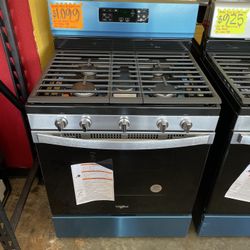 New Whirlpool 5 Burner Gas Stove With Air Fry 30” Wide 