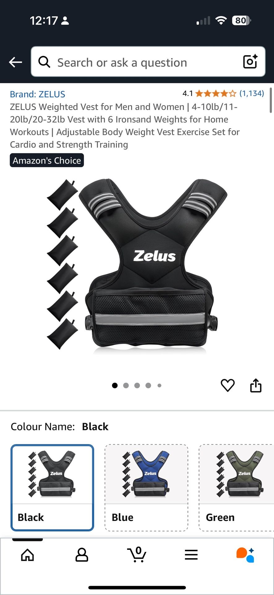 Zelus Men or Women weight vest
