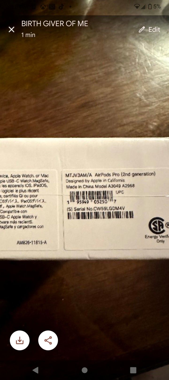 Airpod Gen 2 Pros
