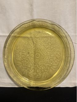 Vintage Federal Glass Platter, Madrid pattern in Amber