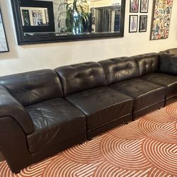 Brown Leather Sectional Sofa