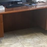 Sturdy Brown Wooden Office Desk