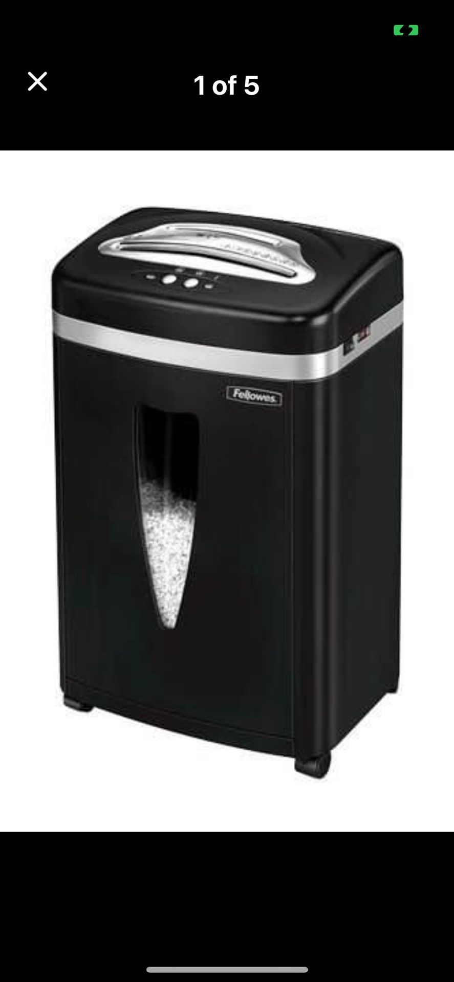 fellowes microcut paper shredder on wheels.