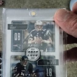 Tom Brady And Brian Urlacher Autographed Card