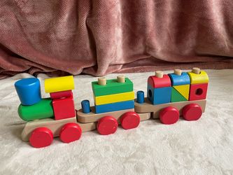 Melissa & Doug Wooden Block Stacking Train Set