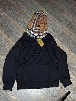 Burberry Black Hoodie with Nova Check Hood